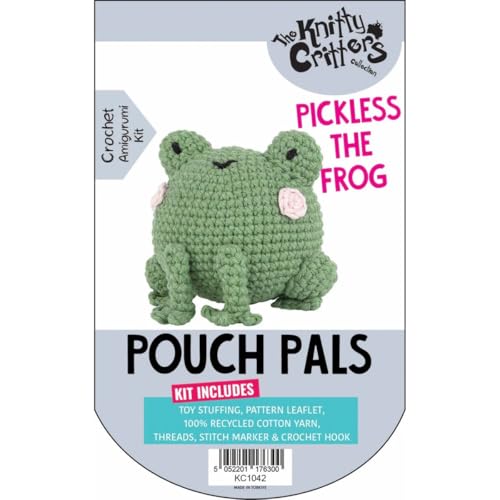 Knitty Critters - Pouch Pals Crochet Kit - Pickles The Frog, 10Cm - Image 2
