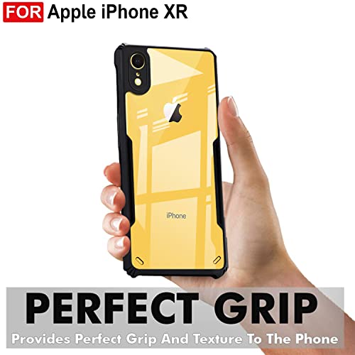 Image of Zapcase Back Case Cover for iPhone XR | Compatible for iPhone XR Back Cover | 360 Degree Hybrid Protection Back Cover | Clear Case with Camera Protection | (TPU + PC | Matte Black)