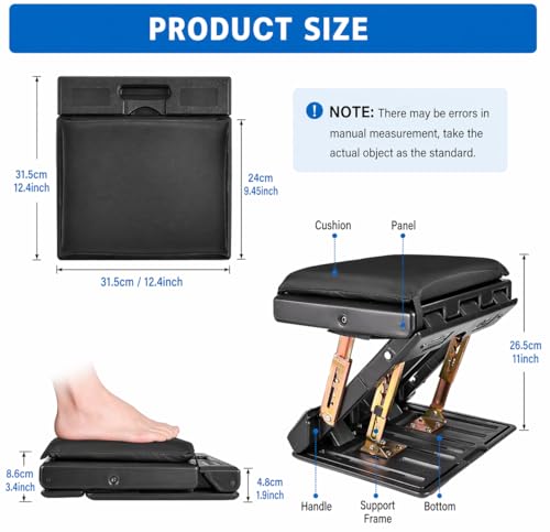 Image of Foot Rest for Under Desk at Work 4-Level Height Adjustable, Ergonomic Foldable Footrest for Office, Gaming,Computer, Soft & Removable Pad Desk Foot Stool Suitable for All Seasons