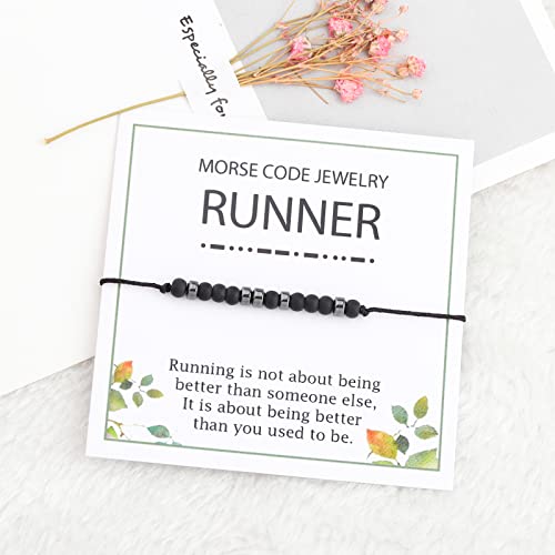 WSNANG Runner Morse Code Bracelet - Running Lover Gift for Cross Country Runners3