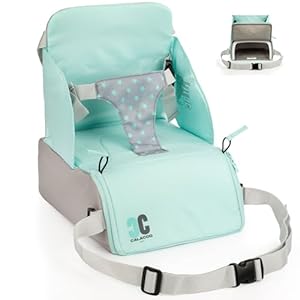 CALACOD – Trona portatil bebe de diseño – 2 en 1: Trona de viaje + bolsa gran capacidad – Alzador/Elevador silla para mesa de comer – Trona plegable ligera: 6m/3 años(15kg) – Color UNISEX