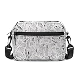 Jolamirel Newspaper Print Small Crossbody Bags for Women, Collage Art Cell Phone Purse Modern Designer Artwork Zip Cross Body Camera Shoulder Bags, Anti Theft Travel