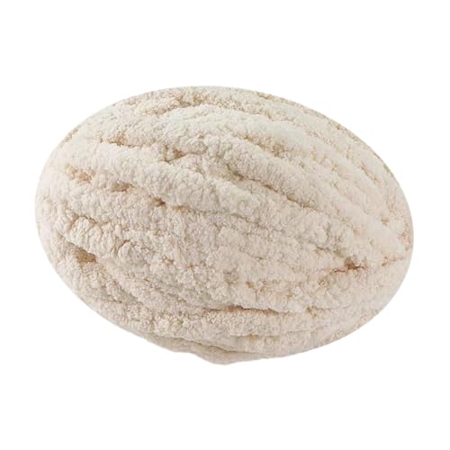 Freneci チャンキーニット 毛糸 極太 長さ27m マンドゥバッグが作れる ふわふわ編み糸 北欧 DIY 20mm 太い芯糸 毛布 肩掛け 寝具 ペットハウス ひざ掛け DIY手編みロープ 帽子 セーター クッション 多機能 編み物用 手芸 秋冬糸 防寒対策 丈夫 綿糸 洗濯可能, ベージュ