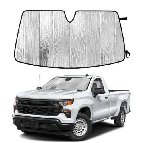 Image of EcoNour Foldable Sun Shade Fit for Chevy Silverado 1500 2019-2024 2025 2026
