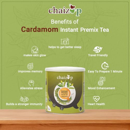 Image of Chaizup Premium 1 Min Instant Cardamom Tea Premix - 500g Can | Cardamom Flavours | Approx. 35 Servings | 500g