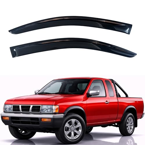 Image of KPY Rain Guards Fit for 1987-1997 Nissan Pickup, Out-Channel Window Visors Vent Wind Deflectors 2PC, Truck Accessories for 1987-1990 Nissan Pathfinder
