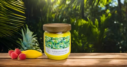 Fasize CANDLES Outdoor Decorative Yellow Large Citronella Candle, 16Oz, Glass, Strong Lemongrass Scented Candles, For Patio Decor, Outside Table Decor, Camping Accessories, Beautiful Candle Jars thumb #5