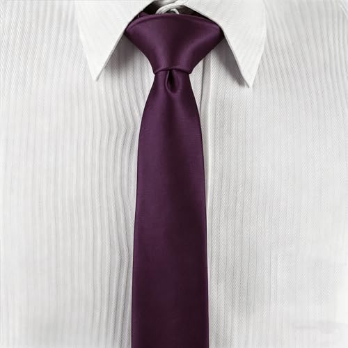 Image of Landisun Black Tie Men Women Solid Skinny Ties Slim Ties Satin Tie