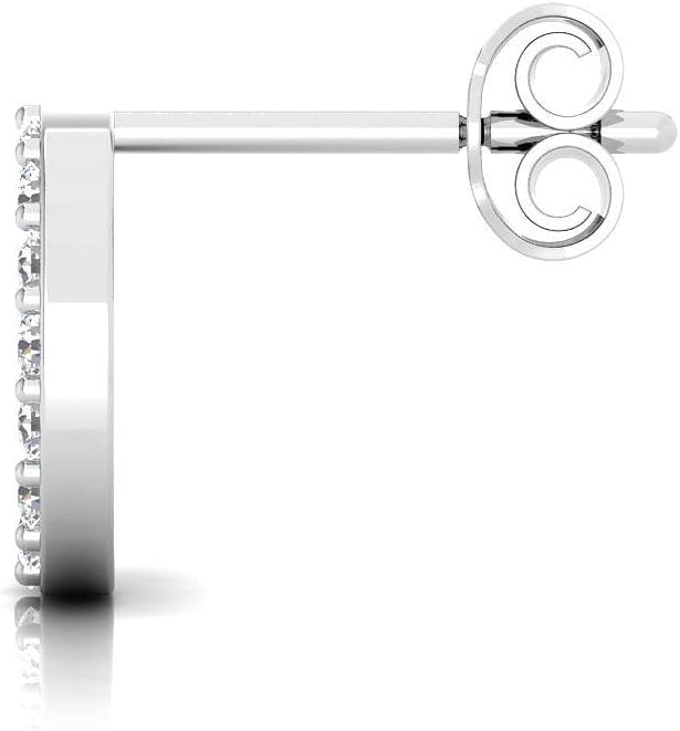 925 Sterling Silver 3/8 Carat Certified Round Diamond Stud Earring for Women | Circle