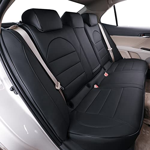 Ekr Custom Fit Camry Car Seat Covers For Select Toyota Camry Le,Se,Se Nightshade 2018 2019 2020 2021 2022 2023 (Not For Hybrid) - Full Set, Leather (Black) #TOP4