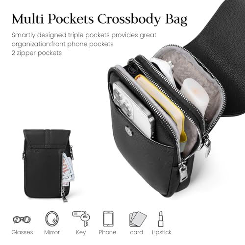 befen Genuine Leather Small Crossbody Bags for Women, Multi Pocket Cell Phone Crossbody Purse with RFID Blocking Card Slots4