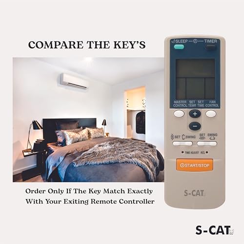 Image of S-CAT Compatible with O General AC Remote Control Model Original AR-JW1 AR-JW2 (No Backlight) 47 Suitable for 1 /1.5 /2 Ton Split /Window AC (Match Old Remote Exactly, for Any Issues Contact Helpline)