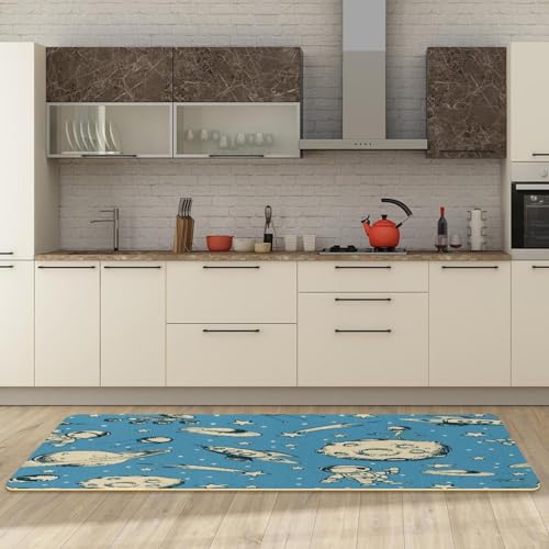 Alfombrillas de cocina lavables y absorbentes VAPOKF con base antideslizante para pasillos 3