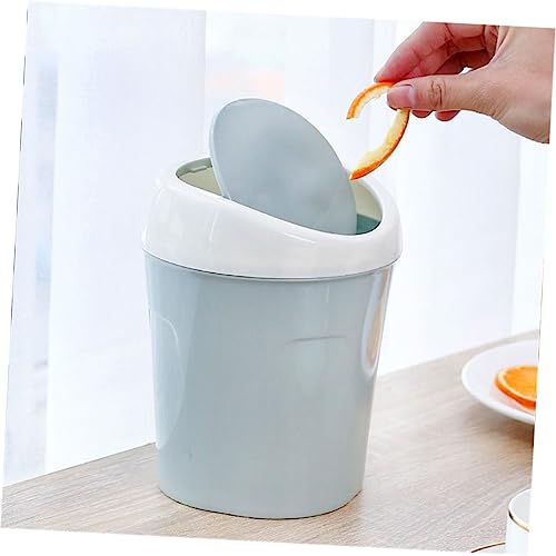 Mini caneca de basura compacta con tapa azul miniatura 4