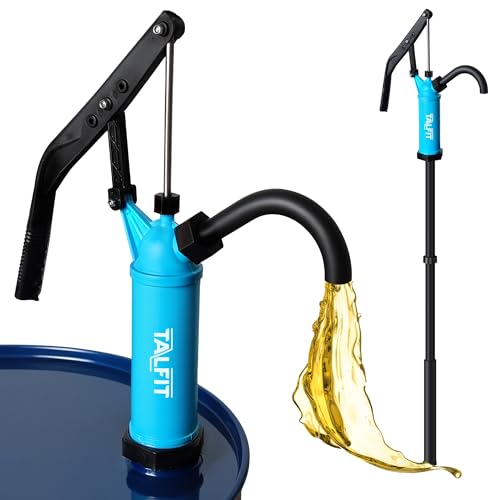 TALFIT Lever Action Barrel Pump,55 Gallon Drum Pump, For Fuels, Chemicals, Corrosive Liquids, Water Based Fluids, Fits 5 to 55 Gallon Drums & Barrels (PP - Regular Corrosion Resistance)