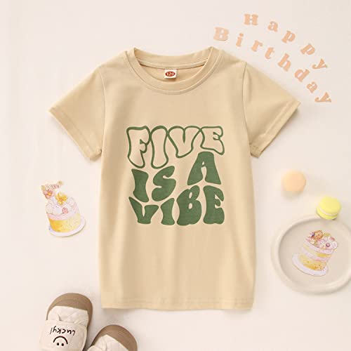 5th Birthday Shirts for Girls Boys Year Old Five is A Vibe