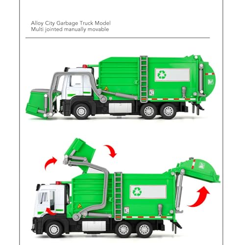 Jouet de camion à ordures 1:32 véhicule de gestion des déchets friction