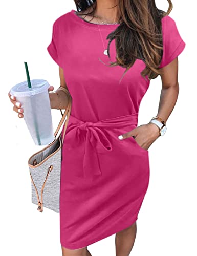 Image of MEROKEETY Women's 2026 Summer Short Sleeve Casual T Shirt Dress
