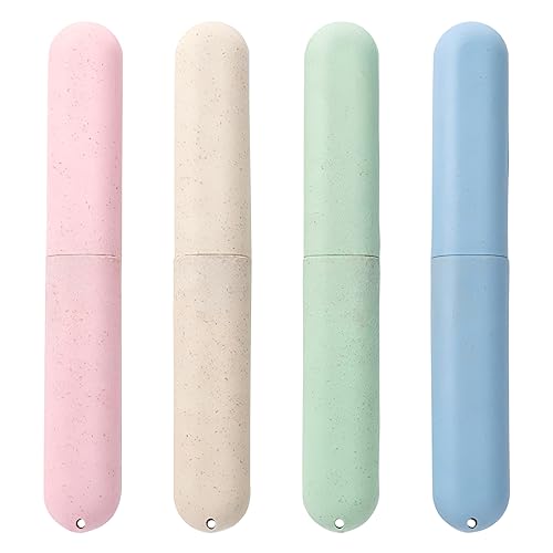 CENRONG 4 Pièces Étui à Brosse à Dents, Boîte de Brosse à Dents de Voyage Portable, Étui de Rangement de Brosse à Dents pour Les Voyages Vie Scolaire d'affaires et Le Camping