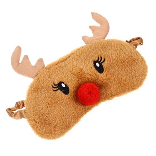 HOMOCONO 1個 鹿のぬいぐるみアイマスク plush plush 眠りの目隠し 子供用アイマスク 漫画目隠し 漫画ぬいぐるみ目隠し 漫画のスリープマスク