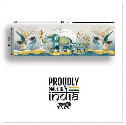 Image of Polyester Printed Air Conditioning Dust Cover Folding Designer Ac Cover For Indoor Split Ac 1.5 Ton (97X 31X 21 Cm ) (Elephant)