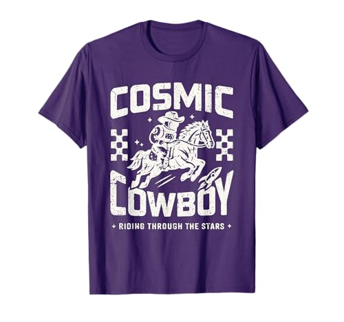 Retro Space Western Aesthetic Vintage Sci-Fi Cowboy Design T-Shirt