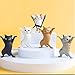 ATHAND 5 Pcs Cat Pen Holder Airpod Holder Stand,Anime Raising Hands Dancing Cat Model Desk Decor Funny Office Desk Decor for Women Girls