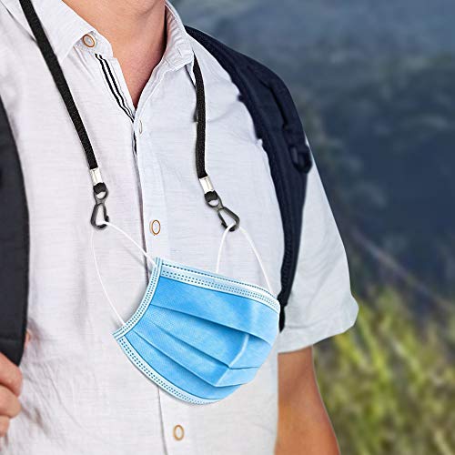 Shinkoda SK-1005-HOLDER-1 Mask Lanyard Elastic Extra Long Face Mask Extender Strap With Double Holder Clips & Adjustable Cord Locks Pack Of 5,Mask Lanyard thumb #2