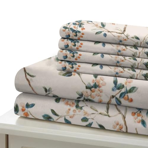 Parure de lit effet 3D branches florales pour une décoration de chambre rétro