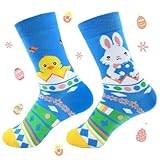 1 Paire Chaussettes Paques Femmes Hommes 36-43 Lapin Oeuf de Pâques...