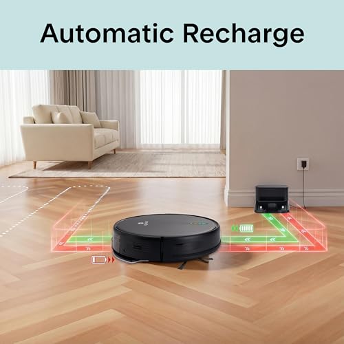 Image of SereneLife Automatic Robot Vacuum Cleaner and Mop Combo, Pro Edition with Upgraded Battery, Extreme Suction, Internal Water Tank - Smart App Control, Ideal for Pet Hair, Carpet and Hard Floors, Black