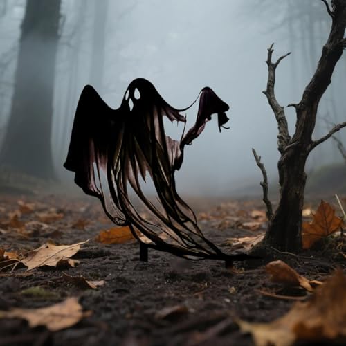 FSLLWGWG Halloween Deko Outdoor,Garten stecker draußen deko, Metall Gartenstecker, Gartendeko für draußen wetterfest, Gartenschild, Garten Beet Blumenstecker, Gartenfigur Dekofigur (Schwarz)