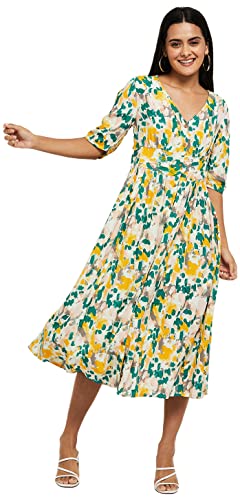 Image of Max Women's 100% Viscose A-Line Midi Dress