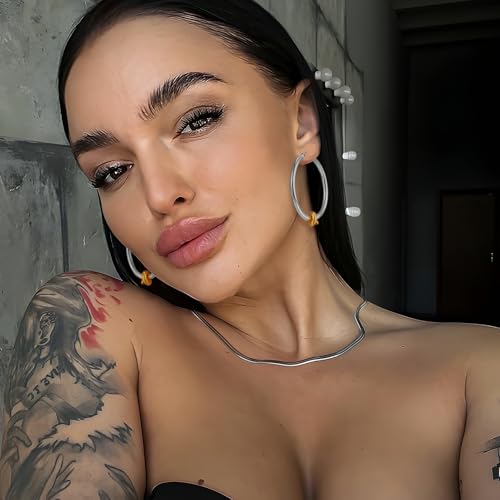 Large Gold Knot Hoop Earrings for Women 18K Gold Hoop Earrings Statement Lightweight Hoops Trendy Gold Hoops Earrings Jewelry3