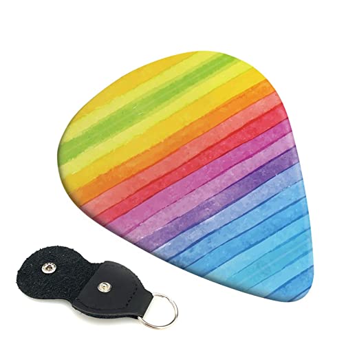 Ensemble de 6 médiators de guitare à rayures colorées arc-en-ciel pour guitare acoustique, guitare électrique, basse… - Les Beatles, Paul McCartney, John Lennon, RIngo Starr, George Harrison Ensemble de 6 médiators de guitare à rayures colorées arc-en-ciel pour guitare acoustique, guitare électrique, basse…