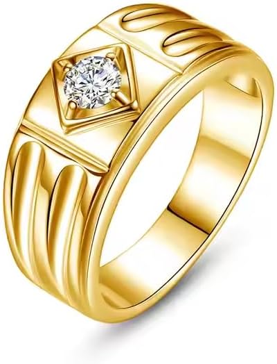 10k/14k/18k Gold Moissanite Engagement Ring for men,brilliant round cut Moissanite Wedding Ring for men Birthday Anniversary Jewelry