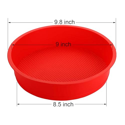 Bekith CAKEMOLDPAN-2RED-179 4 Pack 9 Inch Round Silicone Cake Pans thumb #1