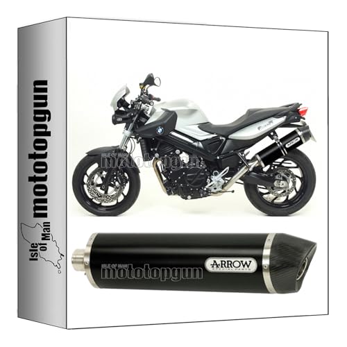 Pot echappement Arrow aluminium noir embout carbone pour roadster BMW F800 R