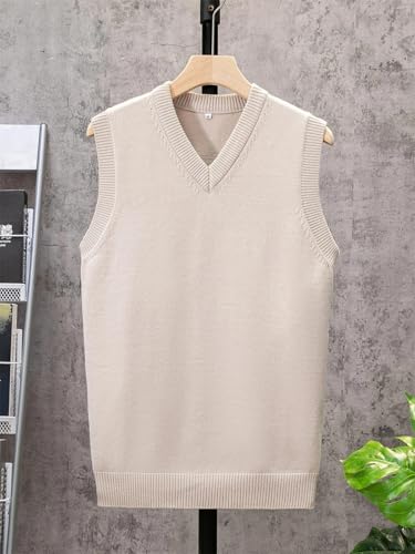 Dcvmvmn Men's Classic Solid Knit V-Neck Sweater Vest Warm Vest For Fall Winter Waistcoat2
