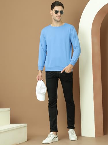Image of Mack Jonney Fleece Regular Fit Solid Round Neck Sweatshirt for Men-MACK639877