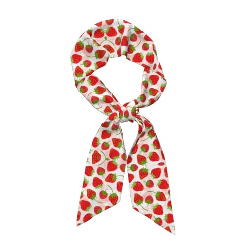 Strawberry Lightweight Silk Scarves Fashion Print Women Silk Wrap Scarf Spring Fall Gift For Women