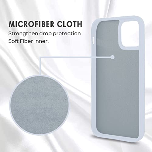 Image of DIZORO Microfiber Candy Case Compatible for iPhone 12 Mini Smooth Touch Cushion Liquid Soft Silicone Non-Slip Full Body Protective Shockproof Back Cover|5.4 inch|Solid (Sea Grey)