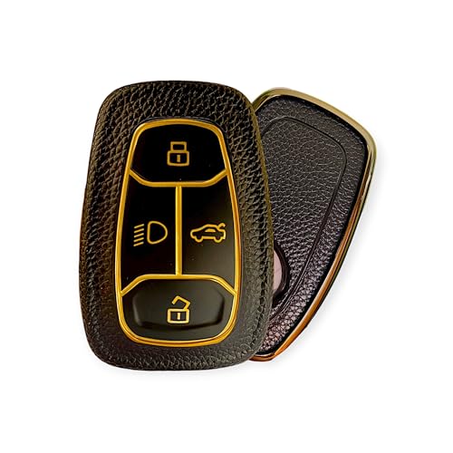 Image of ABUNDANCE Leather TPU Key Cover Compatible for TATA Neon | Harrier | Safari | Tigor | Altroz | Punch | Tiago etc