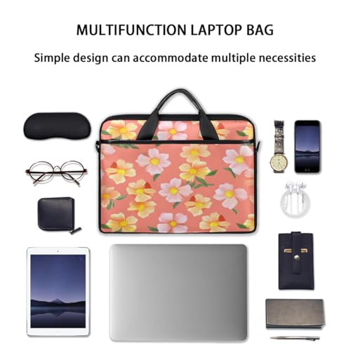 Bolso para portátil con flores amarillas de acuarela de 15 pulgadas miniatura 7
