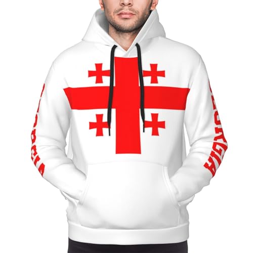Georgia Flag Georgian Men Hoodies Sweatshirt Drawstring Pullover With Pockets Outerwear Patriotic Soccer Fans Hood