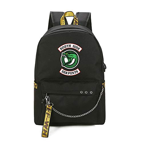 Preisvergleich Produktbild Riverdale Rucksack Mädchen, Damen Southside Serpents Rucksack Unisex Herren Beiläufige Schule Rucksack Frauen Freizeit Laptoprucksäcke Kinder Schulrucksack Männer Laptop Tasche (Black-y)