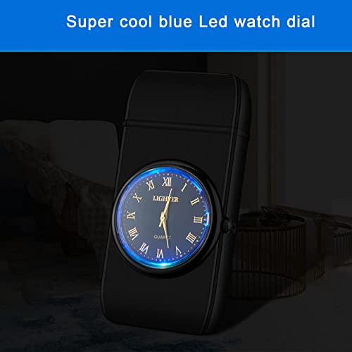 Xslxtl Jet Torch Lighter Windproof Cool Metal Lighters Creative Clock Jet Torch Lighter Refillable Butane Lighter For Men, This Lighter With Butane Gas(Black Brushed, 1) #TOP7