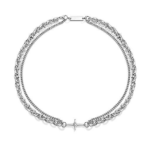 Collar Colgante Collar de Cadena para Hombre Colgante de Doble Capa Puck Rock joyería en el Cuello Collar de Moda Stranger Things Aniversario Cumpleaños Regalo Regalos para Mujer | Ya disponible en tu tienda friki favorita! En mundofriki.es!