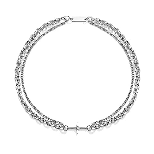 Collar Colgante Collar de Cadena para Hombre Colgante de Doble