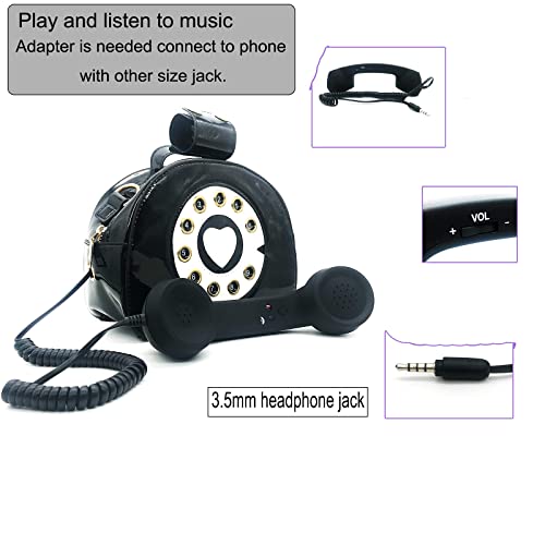 Fozehlad Novelty Telephone Shaped Shoulder Bag Funny Retro Phone Crossbody Bag Totes Chain Purse4